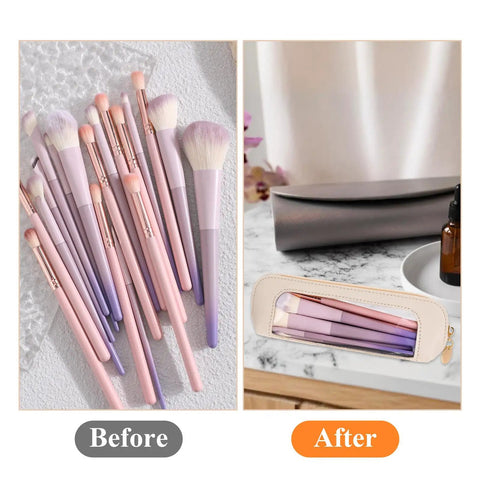 beige travel makeup bag Stylish Beige PU Leather Travel Makeup Bag ✓