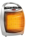 Portable Electric Space Heater With 1500W And 750W Modes, 2 In 1 Ceramic Desk Heater And Quiet Fan, glowing front view.