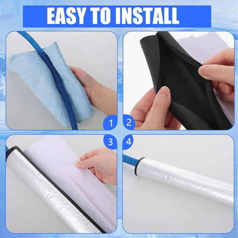 Installation steps of 14 Pack Pipe Insulation Foam Tubes With Self Adhesive Aluminum Foil Wrap, wall thickness 0.6 inch