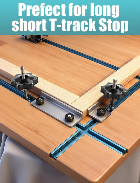 Pro Grade 12 Sets 1/4-20 T Track Bolts And Knobs Kit securing wood on T-track system table