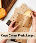 Porous Cheese Storage Bags 15 Pack 6.25 X 11 Inches Wax Paper Wrapping Bags for Brie Camembert Manchego and Charcuterie in use