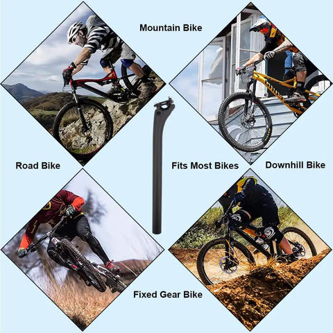 Ultralight Carbon Bike Seat Post 25mm Offset 400mm 30.8Mm Diameter UD Matte 3K Finish Road And MTB Saddle Post Adjustable 210G