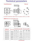 Technical parameters diagram for Changeover Switch Universal Rotary Cam Selector Latching Switch 2 Positions 4 Terminals LW26-20 C02-1 660V 20A