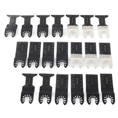 Oscillating Saw Blades 20 Piece Set Carbon Steel Universal Multi Tool Blades For Wood Metal And Plastics With Length Marks