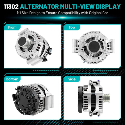 Beefy 180 Amp High Output Replacement Alternator for BMW 135i 335d 335i xDrive 335is 335xi 535i 535i xDrive 535xi 7 Groove Pulley