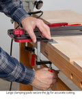 Hook Up This Premium Shop Tested 32 Inch Router Dado Jig And Dial Dead On Grooves Any Day With Its Exact Width System And Chunky Clamping Pad For Easy Routing, showcasing large clamping pads securing the jig.