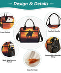 Cowboy Sunset Desert Insulated Cooler Bag For Lunch And Picnic with front pocket, detachable strap, easy clean