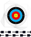 Archery Target Paper Set For Backyard Practice And Hunting With No Fuss Fixing 23.6 Inch Standard Bow Target Face 10 Rings