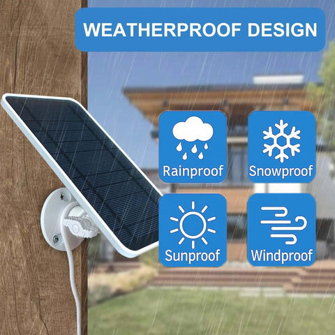 Solar Panel For SimpliSafe Outdoor Security Camera Series 2 No More Battery Changes 13 Ft Weatherproof Cable in rainy conditions