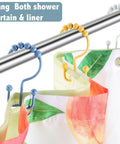 12 Piece Bohemian Rainbow Shower Curtain Hooks Set In 304 Stainless Steel Rust Proof With Balanced Double Glide For Smooth Curtain Hanging Dope Color Pop For Your Bathroom Vibe Upgrade