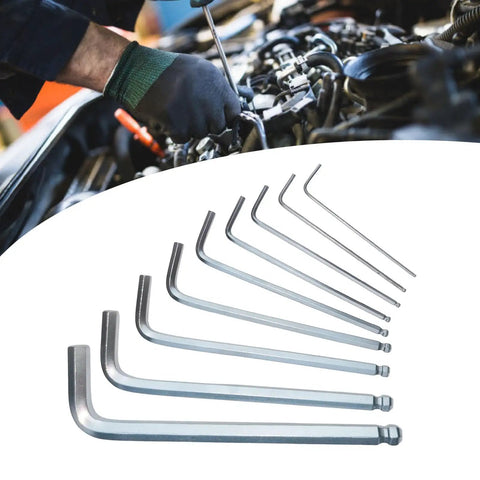 Heavy Duty 9-Piece Metric Hex Key Set Made From Premium 40Cr Steel For Tough Jobs, Professional Maintenance, Home Diy, And Industrial Tasks With Portable Storage Box That Lasts Forever. 9-piece metric hex keys for automotive repair
