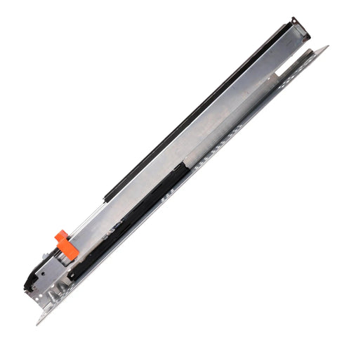 Dead Silent Glide Undermount Soft Close Drawer Slides 6 Pair 21 Inch Full Extension Ball Bearing, showing sleek metal finish.
