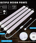 Led Tube Light Fixture 18W 2Ft Linkable Shop Light For Garage Kitchen Bathroom Closet Office 5000K White Triproof Energy Saving No Fuss Install Durable Aluminum Housing