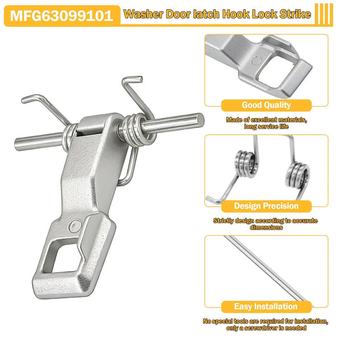 Washer Door Lock Hook And Strike Assembly For LG And Kenmore Washers - Replaces 4026ER4004B And More, MFG63099101, focus on design precision