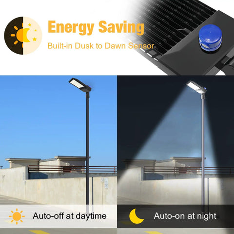 Powerful 200W LED Shoebox Parking Lot Light With 28,000 Lumens, 5000K Daylight, IP65 Waterproof Dusk To Dawn Sensor demonstrated