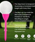 Unbreakable Plastic Golf Tees Three And One Quarter Inch 30 Pack With Pouch Durable Stable Long 83 mm Tees For Golf Practice Multicolor