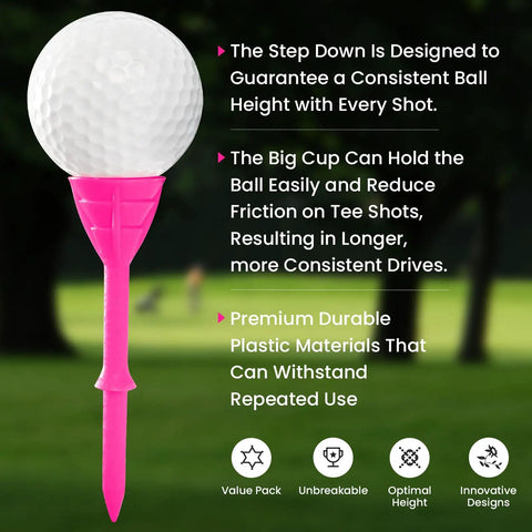 Unbreakable Plastic Golf Tees Three And One Quarter Inch 30 Pack With Pouch Durable Stable Long 83 mm Tees For Golf Practice Multicolor