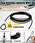 Nylon-coated steel wire rope details from Shade Sail Hardware Kit 304 Stainless Steel All In One Installation Set