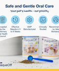 PlaqueOff Dental Care Seaweed Formula For Dogs And Cats Natural Tartar Control And Breath Freshening Supports Healthy Mouth And Gums 60g packaging