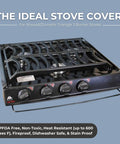 Stove Cover Protector And Oven Liner For Atwood Dometic Triangle 3 Burner Stoves Only Precut, shown on a stove.