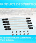 Five pump tubes with ferrules, part of Pump Tube Replacement Kit for Stenner Pumps, 5 Pack, Fits Classic SVP and M128 Models.