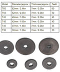 Heavy Duty 9 Piece Metal Gear Set For Mini Lathe with sizes T60 to T30 for precise machining replacement parts.