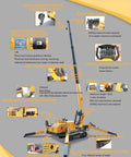 3 Ton Hydraulic Crawler Crane Portable Folding Electric Lifting Rig With No Sweat 360 Turn showing multi-functional features and design.