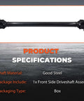 Straight Swap Front Driveshaft Propeller Shaft For BMW X3 2004-2010 All Wheel Drive 325Xi 330Xi Drop In Heavy Duty Replacement Axle Shaft 26207526677 built tough steel driveshaft assembly in box packaging.