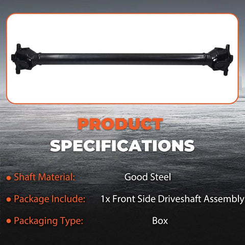 Straight Swap Front Driveshaft Propeller Shaft For BMW X3 2004-2010 All Wheel Drive 325Xi 330Xi Drop In Heavy Duty Replacement Axle Shaft 26207526677 built tough steel driveshaft assembly in box packaging.