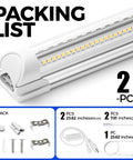 Crazy Bright 5000K 1.5ft LED Shop Light With 3450 Lumens At 25W For Workbench And Garage, T8 Under Cabinet Ceiling Fixture, Linkable, 2 Pack