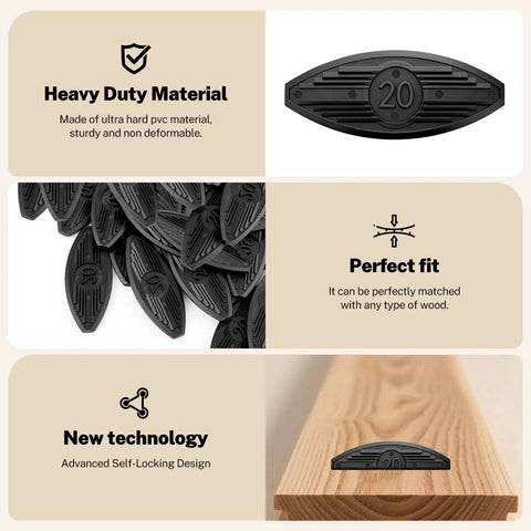 Self-Clamping Biscuit Joiner Plates For Woodworking And Furniture Making, Pro-Grade Plastic Connectors for perfect wood alignment