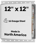 Concealed Touch Latch Access Door 12 By 12 With Mud-In Flange, 16-Gauge Cold-Rolled Steel Frame, partially open view