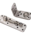 Heavy Duty 180 Degree Rotating Stainless Steel Door Hinge For Hidden Bookcase Doors Smooth Silent Pivot Swivel Hardware, close-up view.