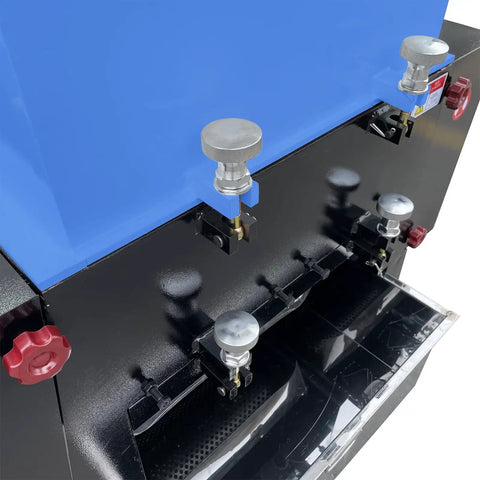 Industrial Grade Plastic Shredder And Grinder Crusher showing top feed inlet and adjustment knobs, Heavy Duty Pulverizer, 15KW Three Phase