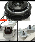 AC Compressor With Clutch For Nissan Altima And Rogue Featuring VCS 14EC design six groove pulley oil inlet and outlet details.