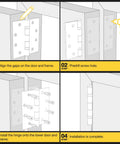 Installation guide for Ball Bearing Door Hinges 4.5 By 4 Inches Matte Black Square Corner 3mm Thick Non Removable Pin.