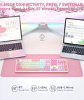 Beast Mode Full Size Gaming Keyboard With Real Gasket Mount And Dope Rgb Backlighting featuring tri-mode connectivity on a desk.