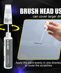 BMW Alpine White 300 Touch Up Paint Kit For BMW Cars with brush application shown covering large scratch