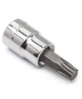 Three Eighth Inch Drive Torx Bit Socket T47 Heavy Duty Rugged Chrome Alloy Steel S2 Insert Bits Nickel Chrome Base