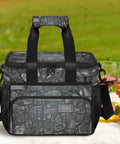 Insulated Picnic Backpack Lunch Box For Women And Men Large Capacity Tote Bag with design, picnic setting background