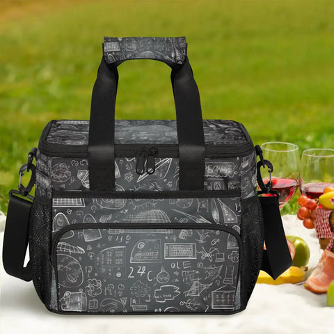Insulated Picnic Backpack Lunch Box For Women And Men Large Capacity Tote Bag with design, picnic setting background