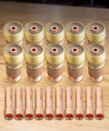Pro Grade TIG Welding Accessories Kit with Stubby Gas Lens and 3 32nd Inch Collets on wood surface