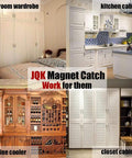 Photo of Heavy Duty Magnetic Cabinet Door Catch Set Stainless Steel Rustproof Closet Catches Hold 30 Lbs Each Ultra Slim 1.2mm Thick.