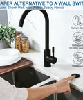 Garbage Disposal Air Switch Kit With All Metal Construction UL Listed Sink Top On Off Button installed beside kitchen faucet