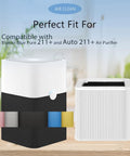 Image showing Best Fit 211 Plus Auto True HEPA Replacement Filter next to compatible air purifier highlighting foldable activated carbon.