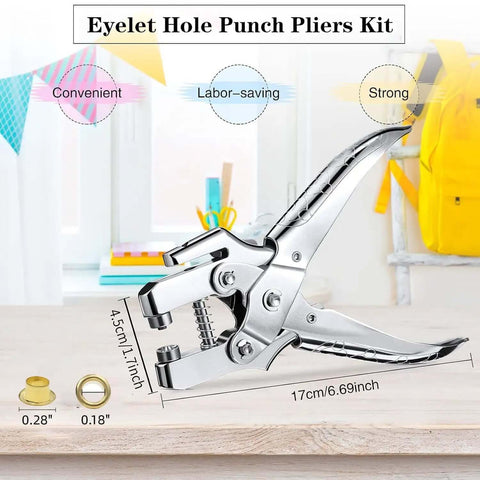 Eyelet Pliers Kit 3 16th Inch 5mm With 100 Grommets For Leather Fabric Belts Shoes And Clothes Repair Easy To Use Eyelet Tool Set