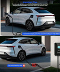 Hella Durable Type 2 Male To GBT EV Charging Cable Straight Shot Wallbox Connector 32 Amps 7kW Single Phase Level 2 Evcord connected to EV.