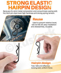 Six Sizes Black Zinc Plated Hitch Pins R Clips Kit With 145 Pcs Heavy Duty Carbon Steel Retaining Pins for secure lock