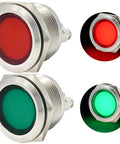 Beefy 12V Indicator Light IP67 Waterproof 22mm Mounting Hole Stainless Steel 304 Heavy Duty Signal Lamp LED Red And Green