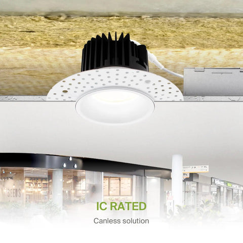 Trimless 4 Inch LED Recessed Downlight Canless 15W 120V Dimmable No Fuss Ceiling Light With J Box installation view